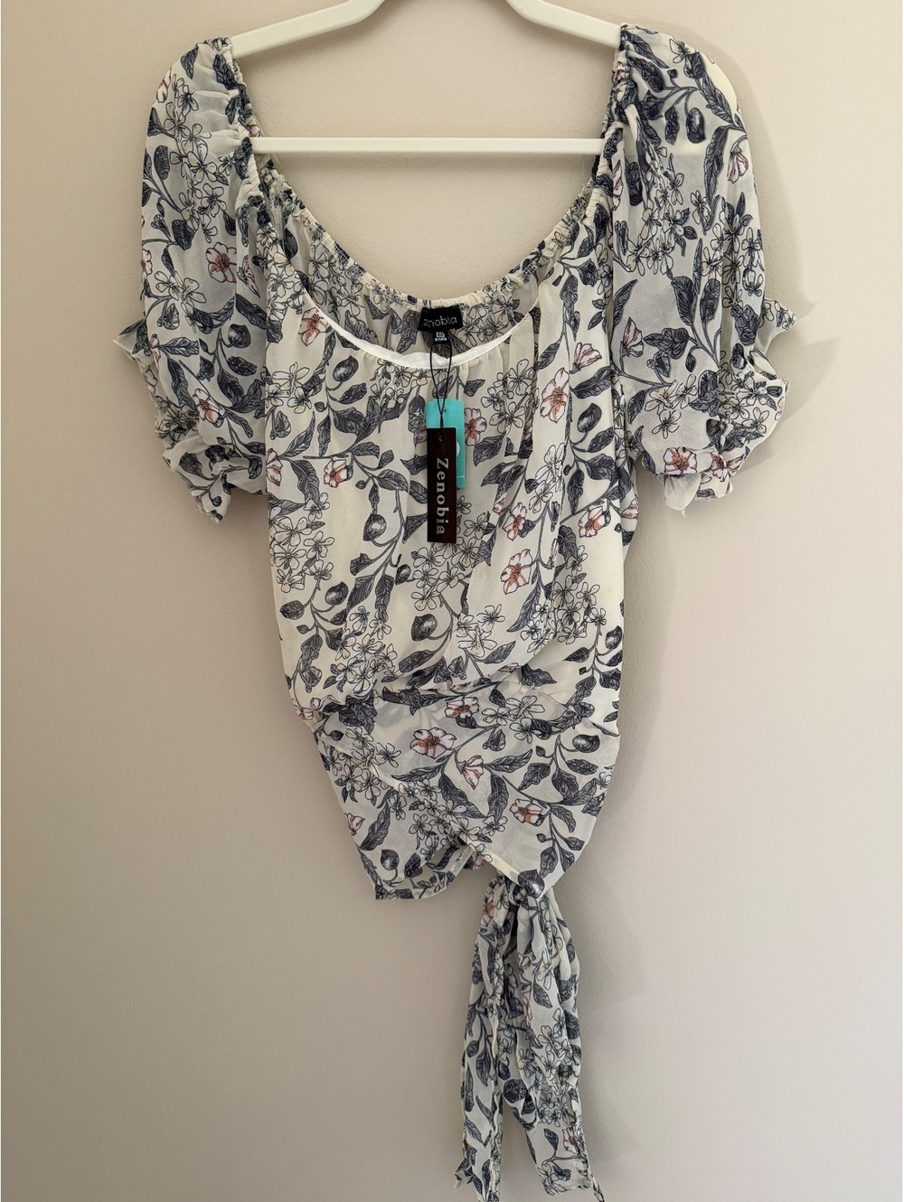 NWT 3xl Zenobia wrap tie blouse